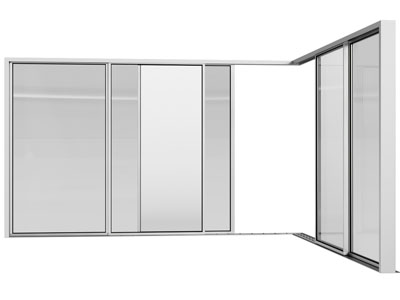 现代转角玻璃推拉窗户