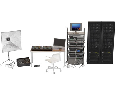 现代补光灯 播音摄影设备 音响3d模型 现代补光灯 播音摄影设备 音响