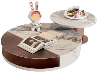 现代圆形茶几 边几3d模型 现代圆形茶几 边几