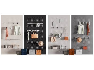 现代洞洞眼鞋帽手提包收纳架 墙饰挂件