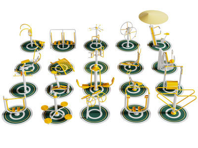 现代户外社区健身器材设备3d模型 现代户外社区健身器材设备