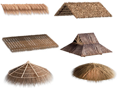 现代茅草屋顶 屋檐