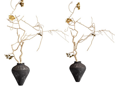 侘寂风陶罐干枝摆件组合