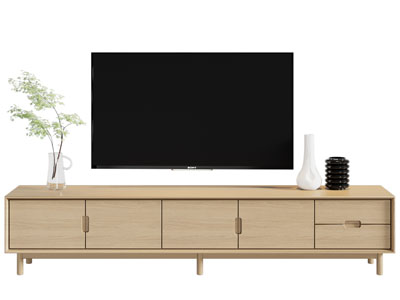 日式实木电视柜 电视机