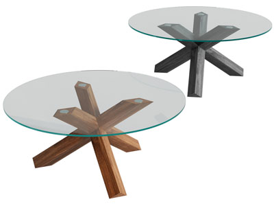 现代圆形玻璃茶几3d模型 现代圆形玻璃茶几