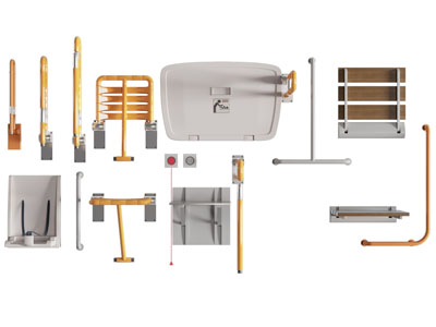 现代可折叠残障人士防滑扶手 洗浴凳3d模型 现代可折叠残障人士防滑扶手 洗浴凳
