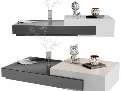 现代拼接长方形茶几3d模型 现代拼接长方形茶几