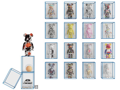 现代暴力熊摆件组合