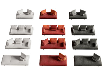 现代布艺双人 多人沙发