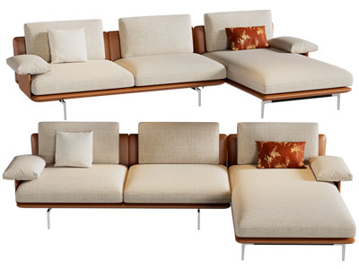 现代转角多人沙发