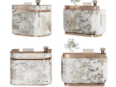 现代轻奢前台接待台