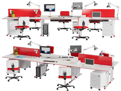 现代办公桌椅组合