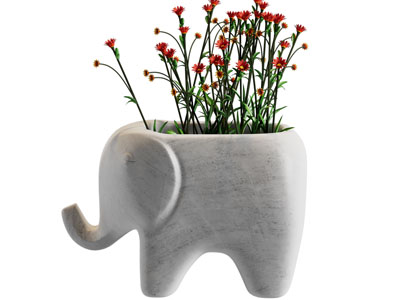 现代大象造的花盆花卉盆栽植物