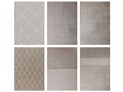 新中式长方形地毯3d模型 新中式长方形地毯