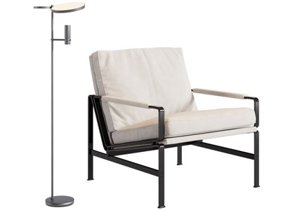现代休闲椅子 落地灯