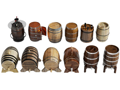 工业风loft实木啤酒桶 带水龙头的酒桶3d模型 工业风loft实木啤酒桶 带水龙头的酒桶