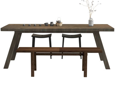 新中式长条茶桌 凳子组合