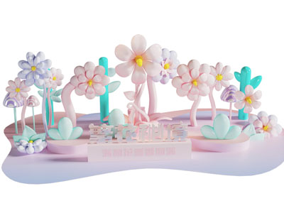 现代气球花朵美陈