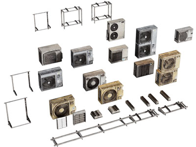 现代破旧户外空调外机 架子3d模型 现代破旧户外空调外机 架子