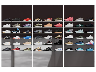 现代运动鞋收纳展柜