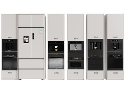 现代烤箱 直饮机 冰箱 咖啡机厨房电器3d模型 现代烤箱 直饮机 冰箱 咖啡机厨房电器