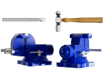 现代机床 锤子 尺子工业设备3d模型 现代机床 锤子 尺子工业设备