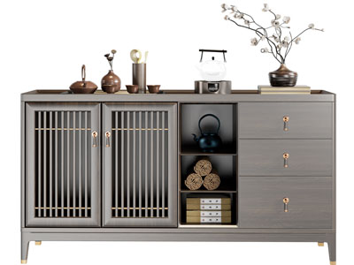 新中式实木餐边柜