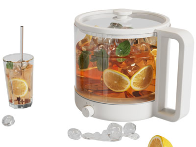 现代柠檬花茶饮料 茶壶 电热水壶茶具杯子