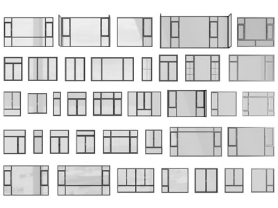 现代玻璃平开窗户