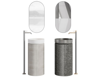 现代立式洗手台 镜子