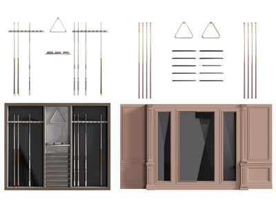 现代台球杆 体育设备3d模型 现代台球杆 体育设备