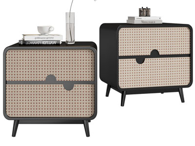 侘寂风床头柜 摆件组合