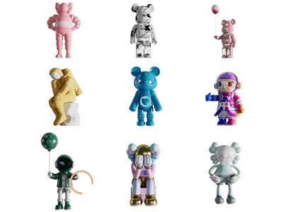 现代时尚潮流玩偶 手办 公仔塑料摆件