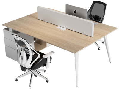 现代双人位办公桌椅组合