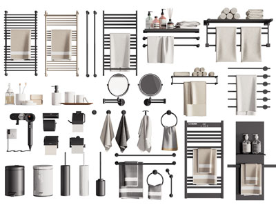现代小背篓毛巾架 浴室镜子卫浴小件3d模型 现代小背篓毛巾架 浴室镜子卫浴小件