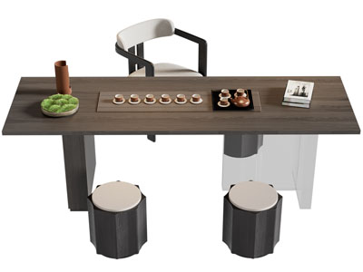 新中式实木茶桌椅组合