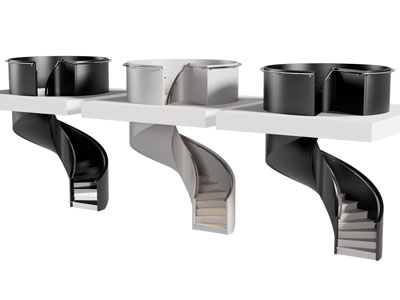 现代转角 旋转楼梯3d模型 现代转角 旋转楼梯