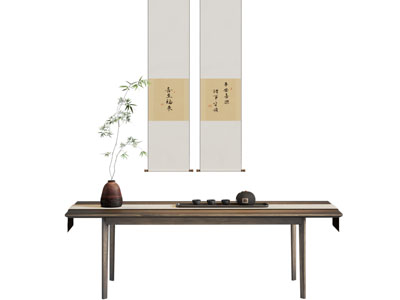 新中式茶桌 挂画