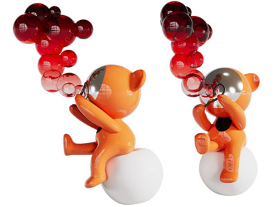 现代吹泡泡小人雕塑雕刻摆件3d模型 现代吹泡泡小人雕塑雕刻摆件