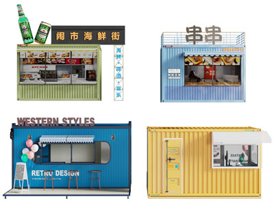 现代售卖点 摊位3d模型 现代售卖点 摊位