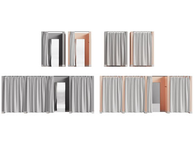 现代布帘试衣间 更衣室3d模型 现代布帘试衣间 更衣室