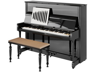 欧式黑色钢琴 琴凳3d模型 欧式黑色钢琴 琴凳