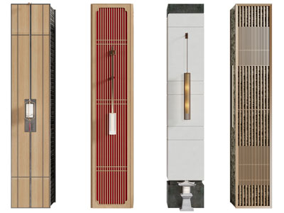 新中式方形装饰柱子3d模型 新中式方形装饰柱子