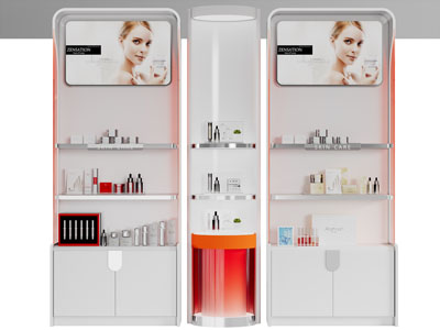 现代化妆品展柜 货架3d模型 现代化妆品展柜 货架