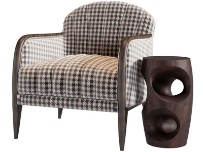 现代布艺休闲椅子 边几