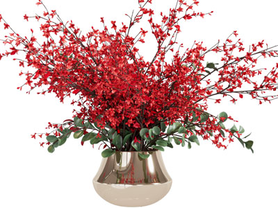 现代金色花瓶花卉