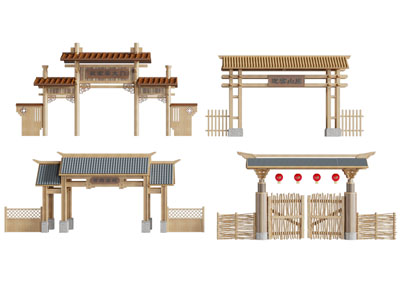 新中式古建大门