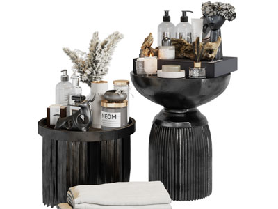 现代圆形角几 洗浴用品卫浴小件3d模型 现代圆形角几 洗浴用品卫浴小件