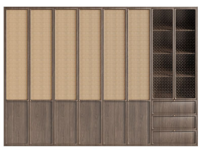 侘寂风实木衣柜3d模型 侘寂风实木衣柜