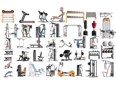 现代跑步机 椭圆机 多功能训练器健身器材3d模型 现代跑步机 椭圆机 多功能训练器健身器材